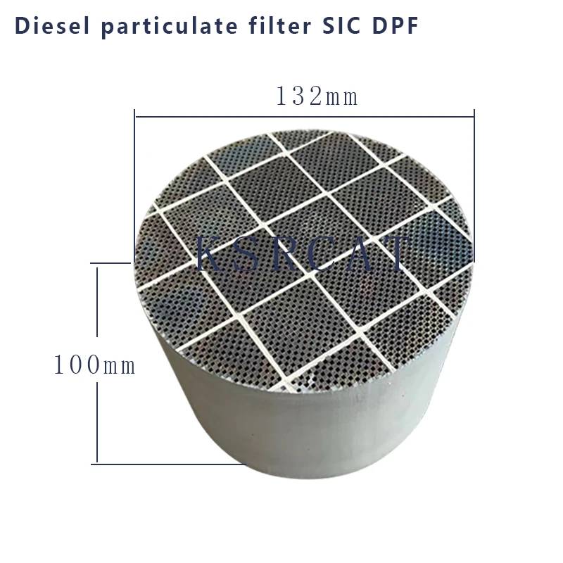 132*100mm Silicon Carbide Diesel Particulate Filter High efficiency Silicon Carbide DPF Small Size SiC DPF