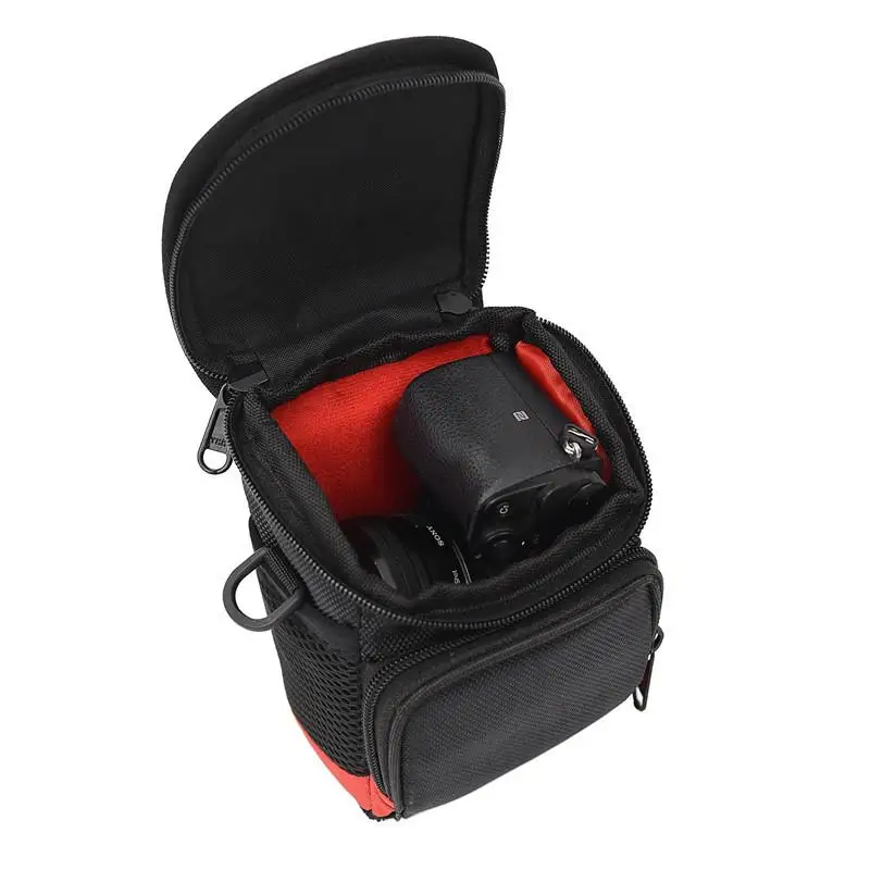 [G] Simplicity Waterproof SLR Camera Bag Nylon Anti Spoilage Digital Shoulder Bag Mini Black Photographer Backpack Micro Camera