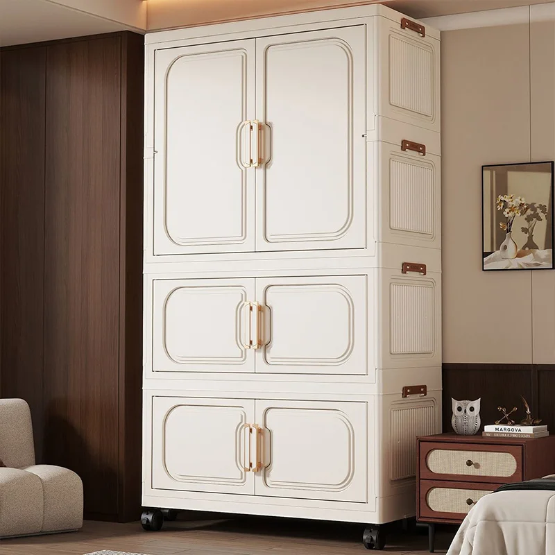 No-Install Foldable Baby Wardrobe – Multilayer Toy Storage Cabinet for Living Room & Bedroom, Space-Saving Clothes Organizer