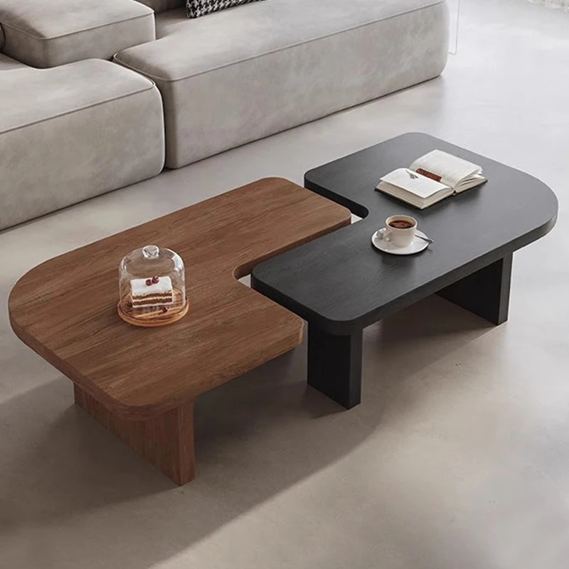 Modern Solid Wood Coffee Table Creative Irregular Module Design for Small Apartments Living Rooms corner table JY220