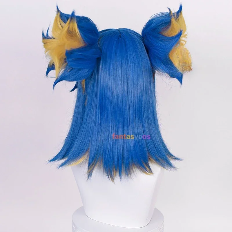 CosplayGame Valorant ネオンコスプレウィッグ 40 センチメートル混合色女性コスプレウィッグ耐熱人工毛ハロウィン + ウィッグキャップ