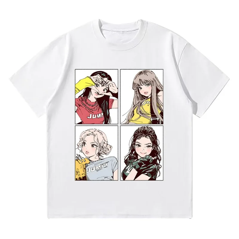 Kpop BP Jump 2025 t-shirts rose filles bande vêtements Adorable Anime graphique t-shirts été haute qualité coton confortable Y2K hauts