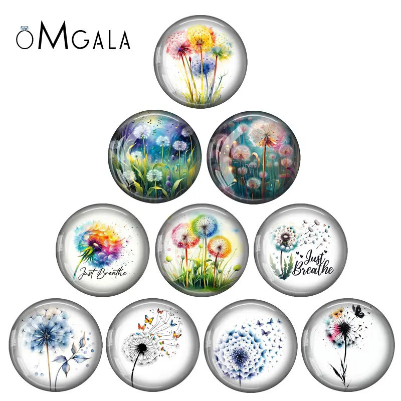 Dreamy Dandelion Art Pattern 12mm/18mm/20mm/25mm Round Photo glass cabochon demo flat back Making findings