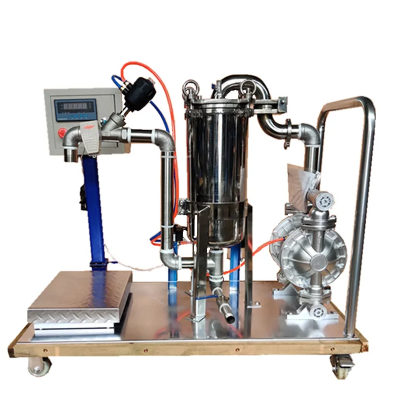 

Side suction top suction stainless steel bag filter color paste automatic weighing and metering filter
