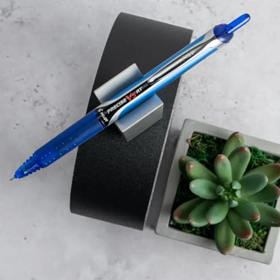 Pilot Precise V5 RT Refillable and Retractable Liquid Ink Rolling Ball Pens, Extra Fine Point 0.5mm Blue Ink, 4-Pack (26051) view 5