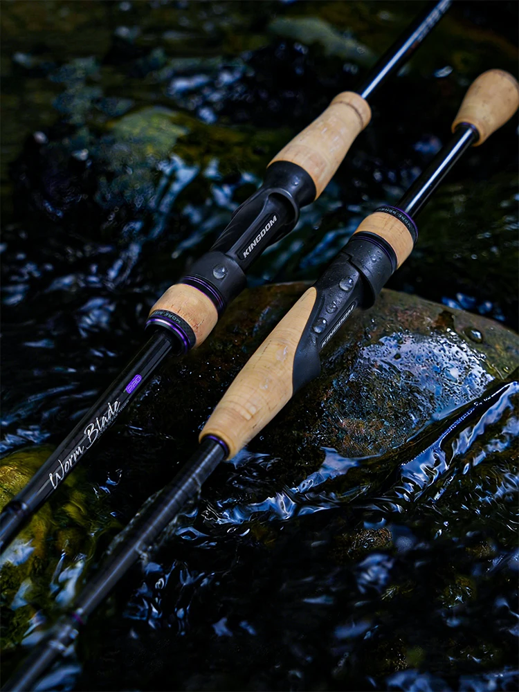 Kingdom Worm Blade PRO Angelrute F XF 1,9/1,93/1,98/2,03/2,06/2,13m Voll Fuji SIC Ultraleicht 61g Spinn- und Wurfangelrute für Barsch
