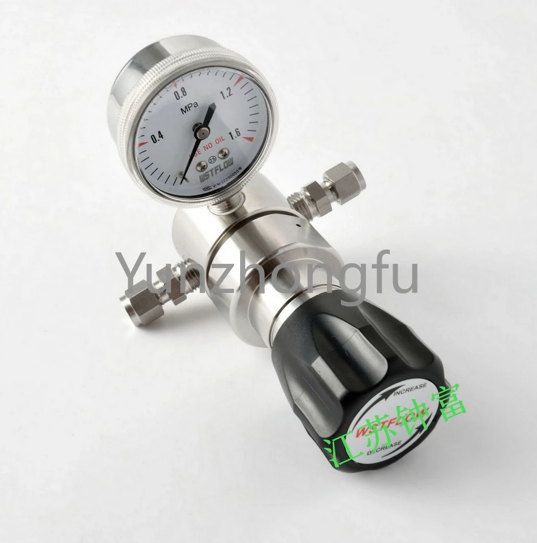 

Stainless Steel 316L Single Meter High Purity Gas Secondary Pressure Reducing Gauge Precision Pressure Regulating Valve