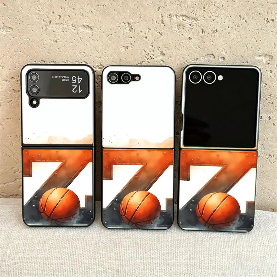 

Case for Samsung Galaxy Flip6 Flip3 Flip4 Flip5 Z Flip 7 6 5 4 3 Flip7 FE Back Phone Cover Funda Basketball Letter Z