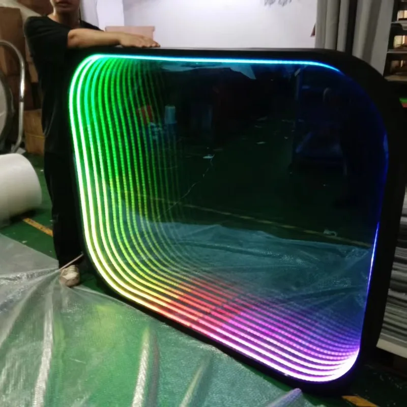 

Square LED multi-layer mirror decorative ambient light - factory direct sales customization