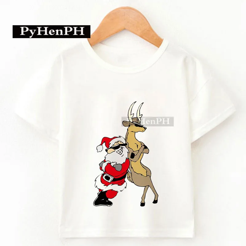 Cartoon Santa Claus Christmas T-shirt Christmas Clothes for Boys and Girls Clothes