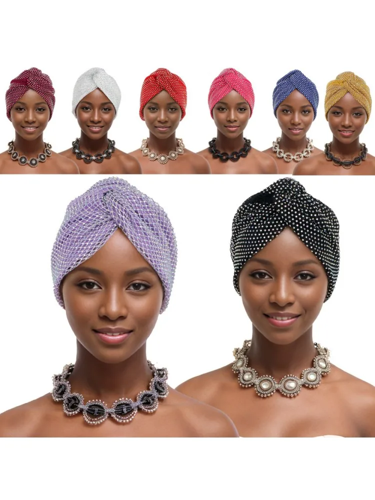 2024 New African Headtie Turban Nigeria Head Ties with Flowers Already Made Auto Gele Women Head Wraps for Wedding Party