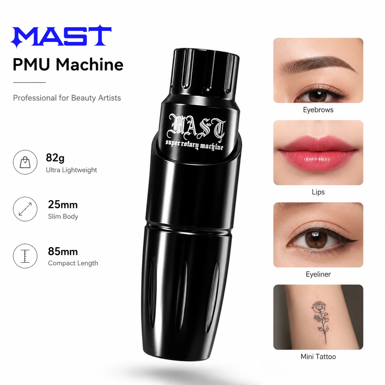 Mast Tour Tattoo Machine Permanent Makeup Pen 82g Ultra Lightweight Design 3.0mmStroke Ergonomic Comfortable Grip for PMU Artist