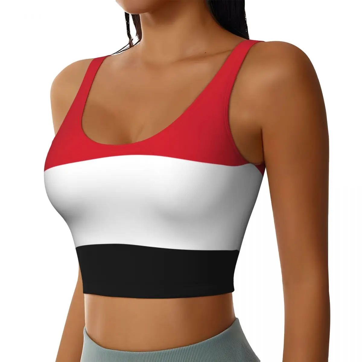 Yemen Flag Basic Tops Women Samba Sexy V-Neck Yoga Fitness Sports Tops