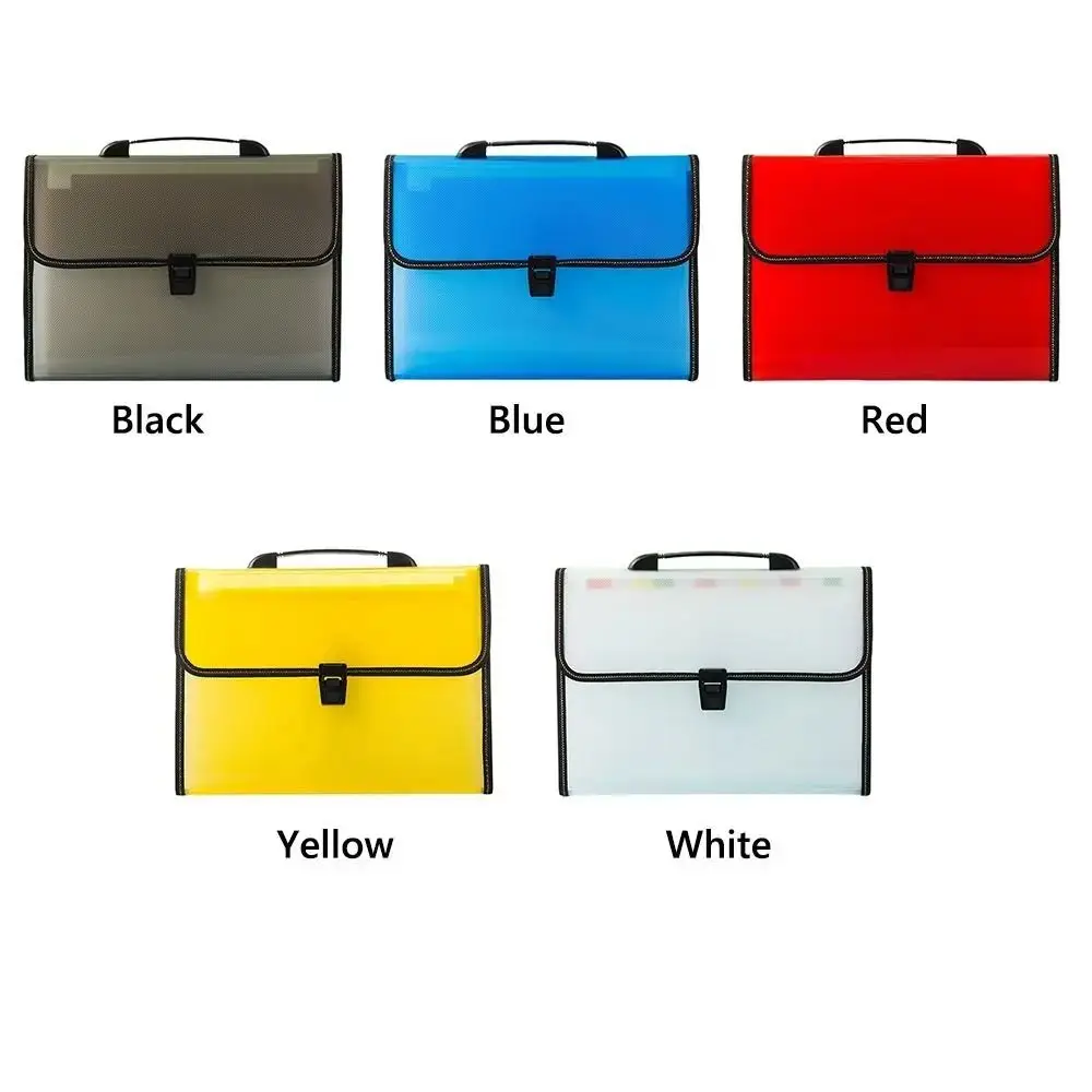 Bolsa de almacenamiento de papel de prueba de 13 bolsillos, carpeta de archivos de acordeón impermeable a prueba de polvo, Simple con pegatinas de índice