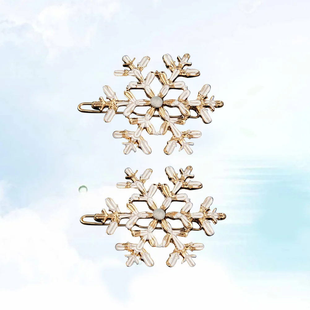 

2Pcs Large Snowflake Hair Pins Sparkling Crystal Hair Accessories for Girls Women Headwear Non-Slip Alligator Clip Easy to Use