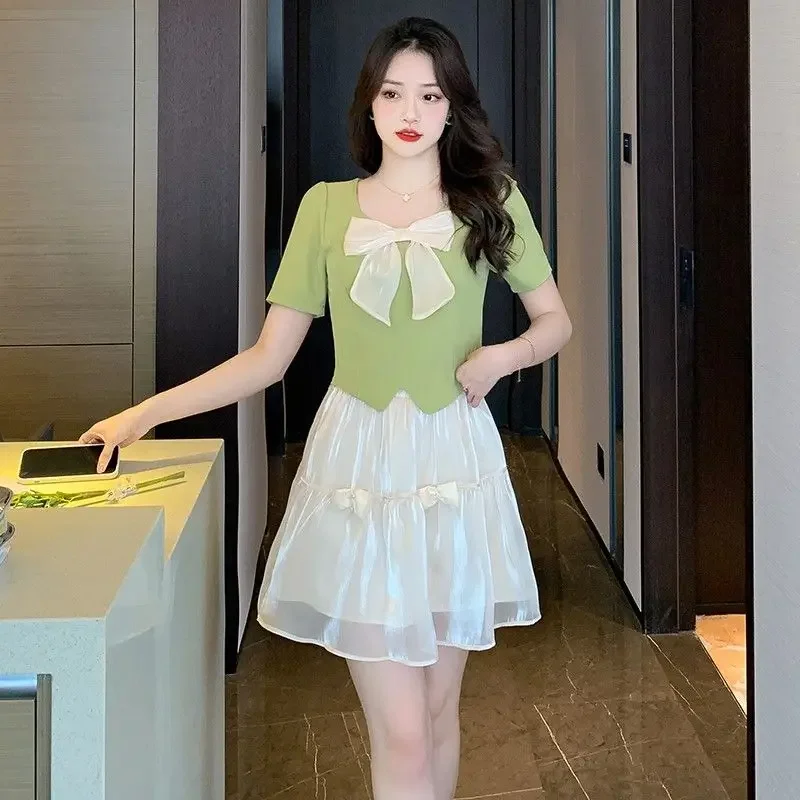 

Женский наряд Kawaii, стильная одежда для отпуска, тренд 2025, новинка в одном фестивале, винтажные комплекты с юбкой из 2 предметов для женщин