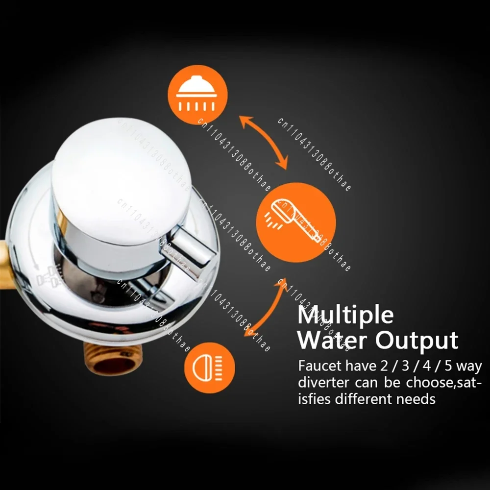 Distance 10cm Mixing Valve Brass Bathroom Shower Mixer Faucet Tap Cabin 2/3/4/5 Ways Water Outlet Screw Thread Center