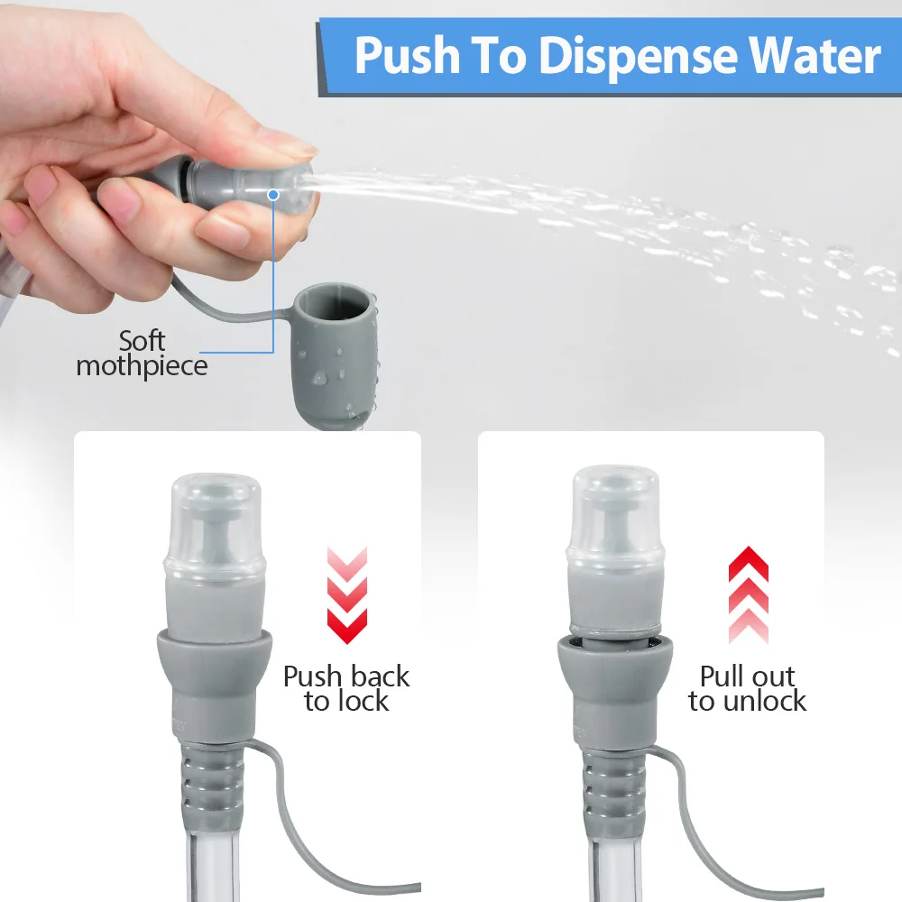 NEWBOLER Wasserblase 2L mit Weiter Öffnung Hydration Pack Reservoir BPA-freier PEVA-Wasserspeicherbeutel für Camping, Radfahren, Laufen, Wandern – Detail 4