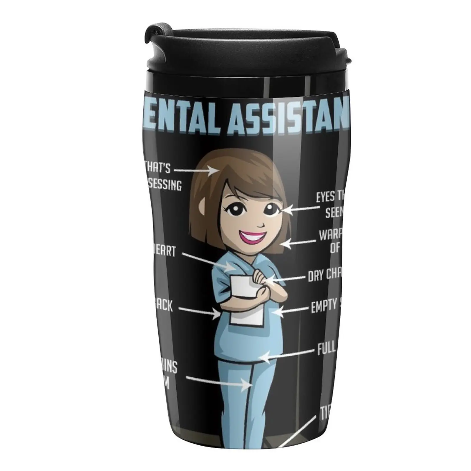 

New Anatomy Of A Dental Assistant - Dentist Tooth Mouth Travel Coffee Mug Espresso Cup Coffee To Go Espresso Mug