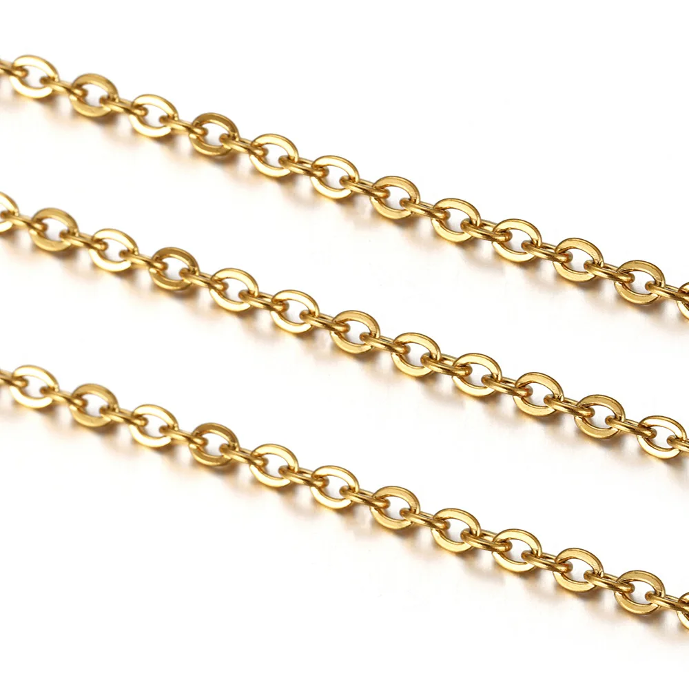 10pcs 45+5cm Gold Color Stainless Steel Link Chains in Bulk Necklaces Fashion Jewelry Adjustable Chains Wholesale Chokers DIY image 6