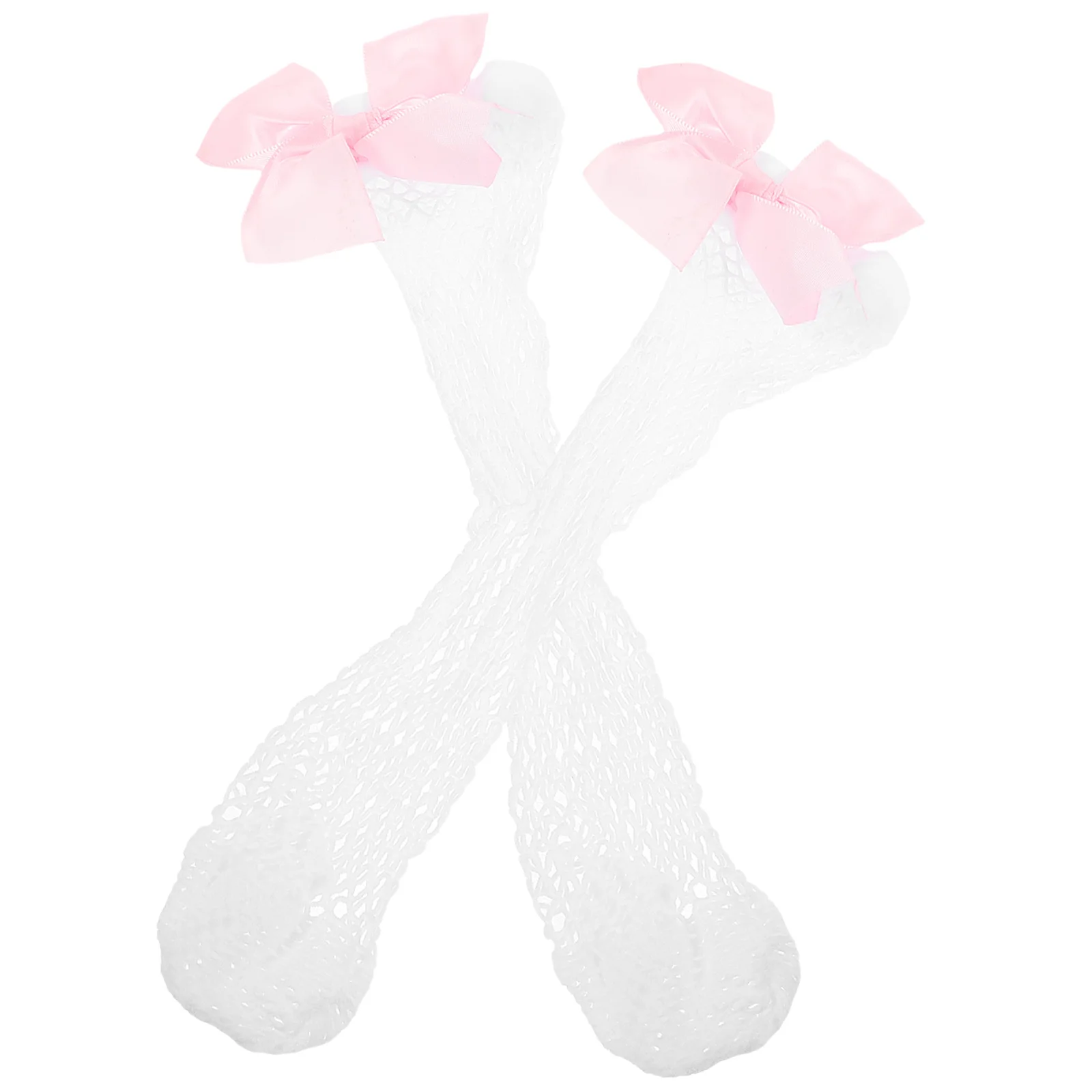 الأطفال شبكة الجوارب طفل الفتيات جوارب عالية الكاحل الصيف شبكة صيد السمك النايلون رقيقة الأبيض الوردي القوس الأميرة جوارب طويلة الاطفال #6