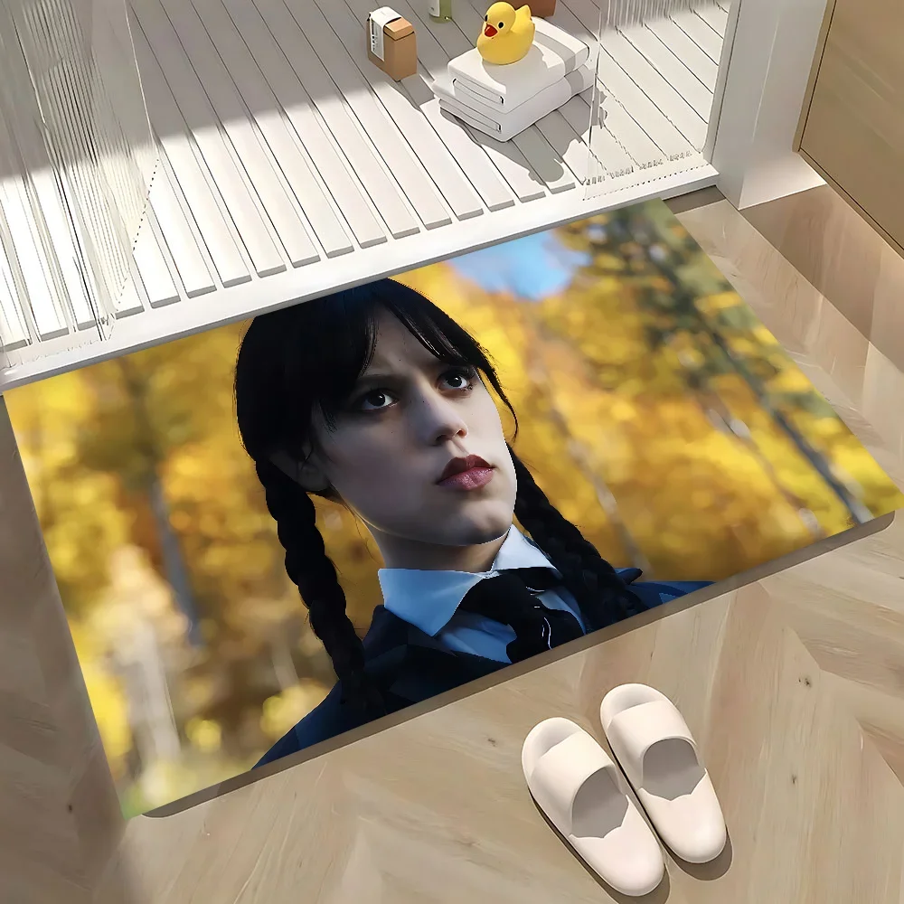 W-Wednesday Addams سجادة باب غرفة الاطفال غرفة نوم الديكور شرفة المضادة للانزلاق ممسحة غرفة المعيشة ممسحة منطقة البساط