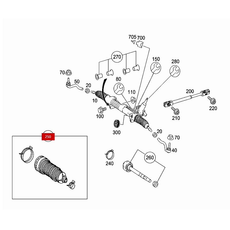 A1644600096 A1664600196 ML300 ML320 GL350 W164 W251 TS dust cover parts group