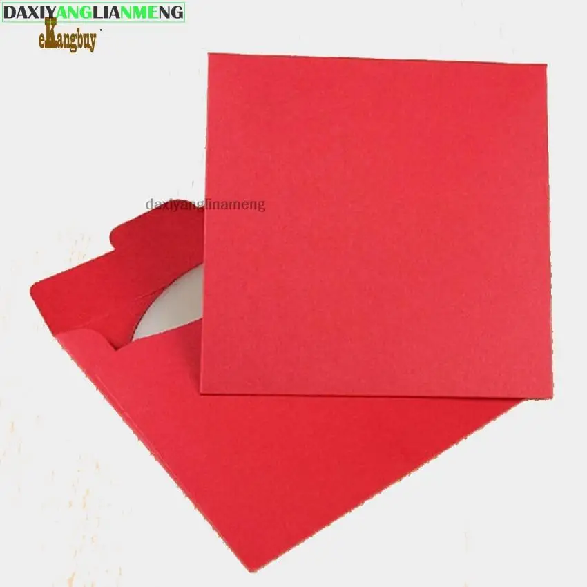 Square 12.5cm High Quality Disc Sleeve 250gsm Kraft DVD Paper Bag Cover Packaging Envelopes Pack Boxes Wedding Party Favor