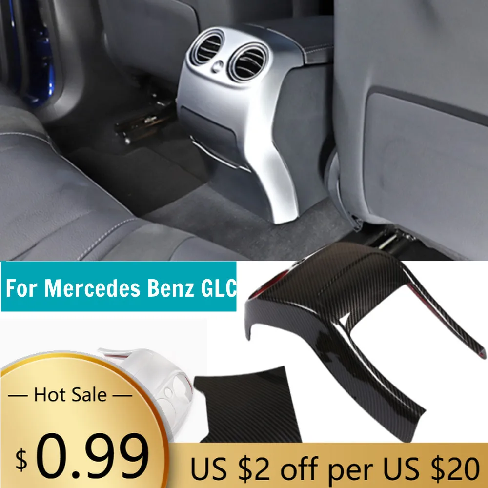 

Чехлы на руль из АБС-пластика, Стайлинг автомобиля, заднее вентиляционное отверстие для кондиционера, декоративная рамка, накладки, наклейка для Mercedes Benz GLC X