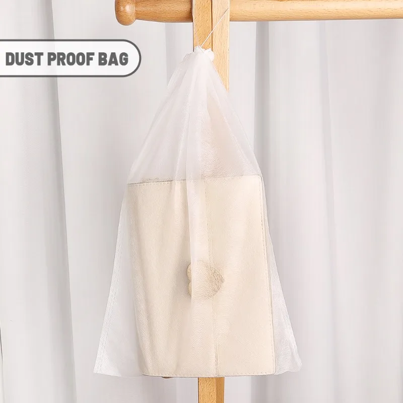 10/1Pcs Non Woven Fabric Shoe Bag Drawstring Shoe Storage Bags Dust Proof White Shoe Covers with Rope Portable Pouch for Travel