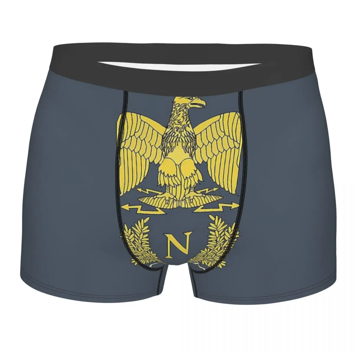 Men Napoleon Bonaparte Emlem Underwear French Empire Novelty Boxer Shorts Panties Homme Soft Underpants Plus Size