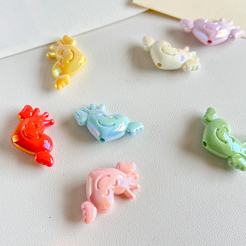 

Cordial Design 100Pcs 21*39MM Acrylic/Aurora Effect/DIY Fancy Beads/Hand Made/Heart Shape/Jewelry Findings & Components #19262