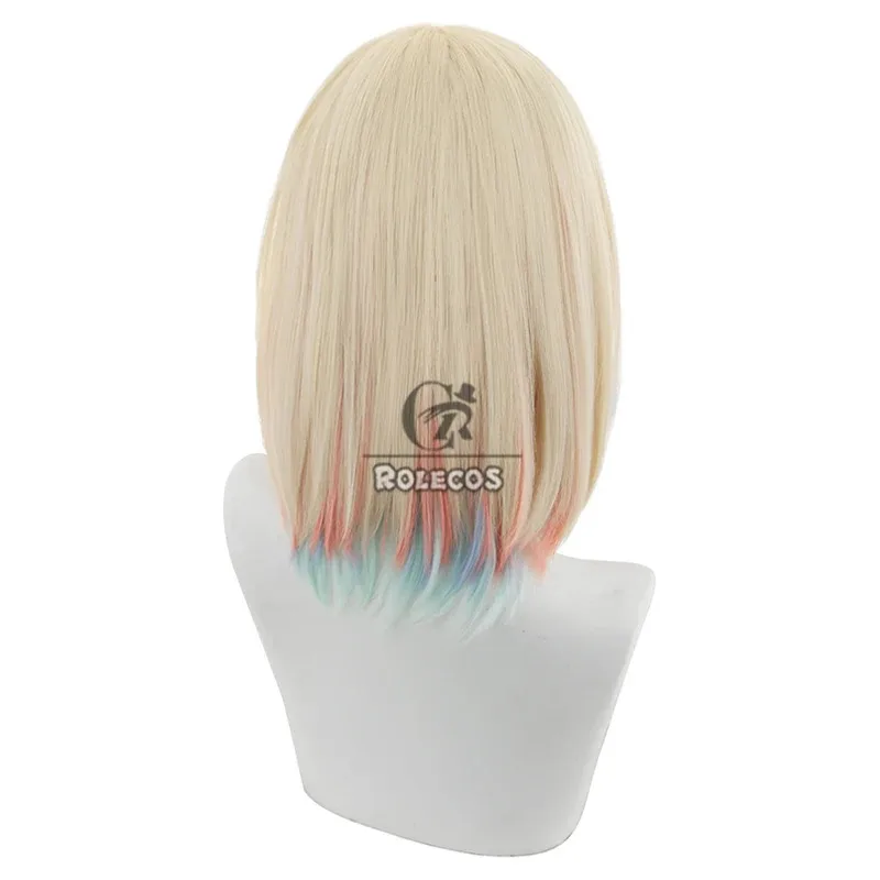 ROLECOS لوكس تأثيري الباروكات لعبة LOL Elementalist لوكس 40 سنتيمتر طويل مستقيم شقراء مختلط اللون شعر مستعار مقاومة للحرارة الشعر الاصطناعية