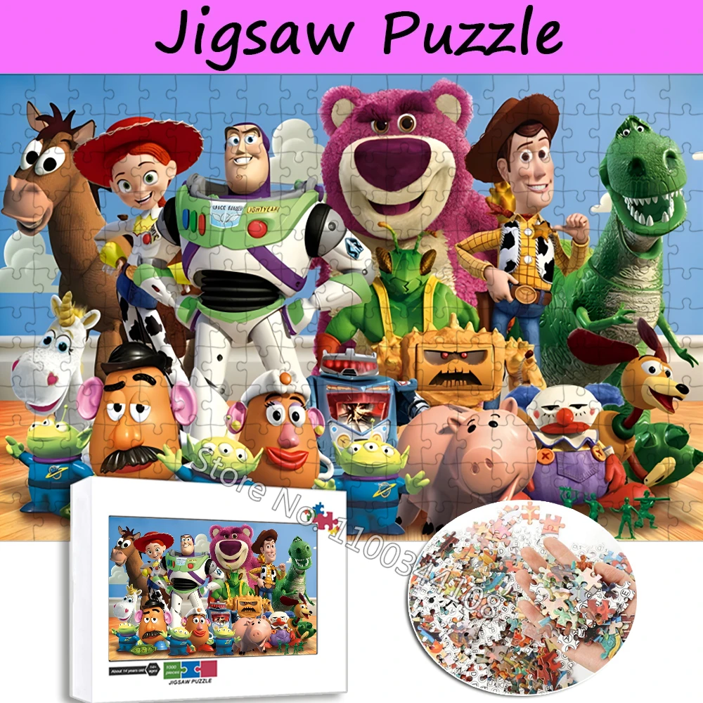 Disney Toy Story Wooden Puzzle 35/300/500/1000 Pieces Pixar Animation Jigsaw Puzzles for Children Intelligence Toys Collection