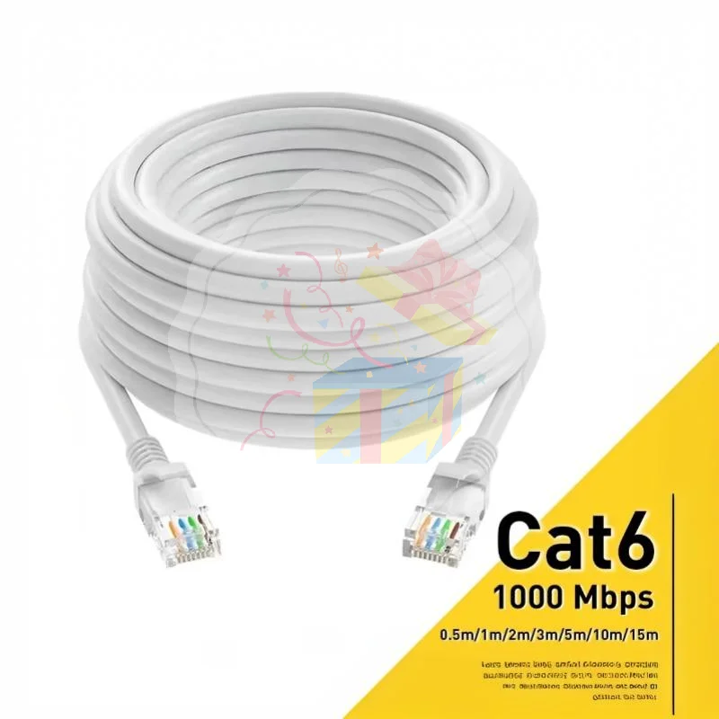 Cat6 Gigabit High Speed Network Cable 1Pcs 0.5-10M Length Broadband Ethernet Cord for Router Gaming Office Home