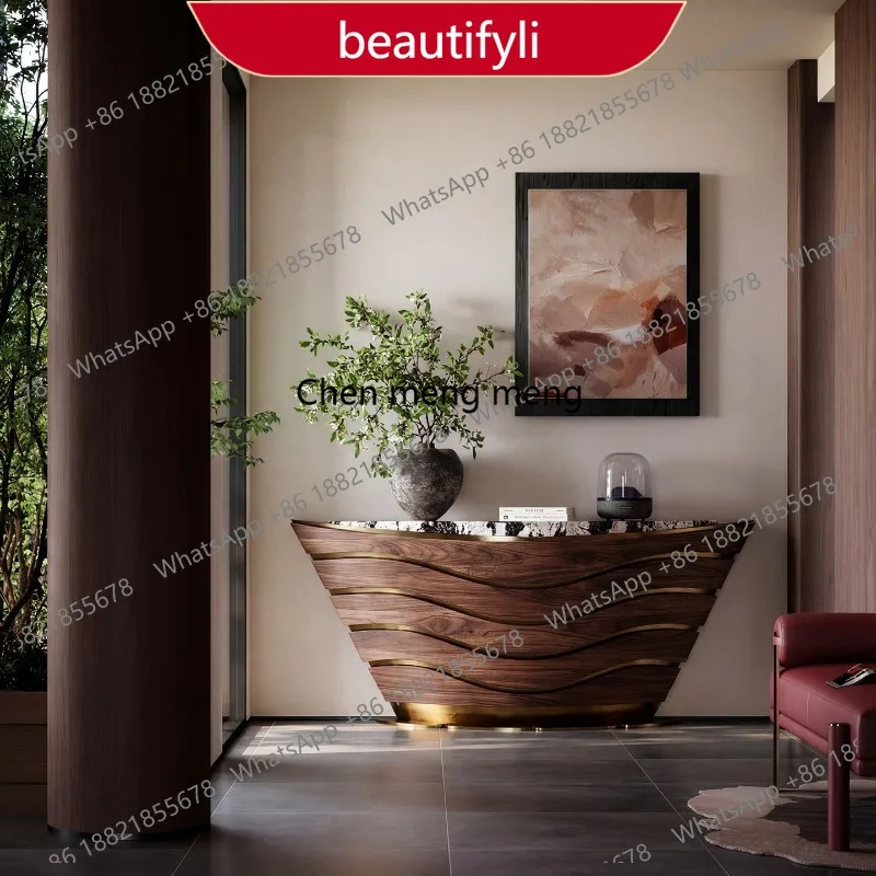 01A Entrance cabinet display cabinet, living room against the wall natural luxury stone entrance table