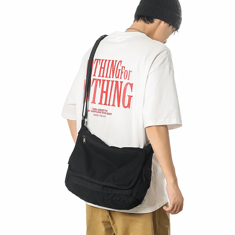 

Flap Canvas Women's Bag School Shoulder Cross Bag Vintage Eco Bag Korean Messenger Bag Y2K Designer Handbags Multi Pocket Tote