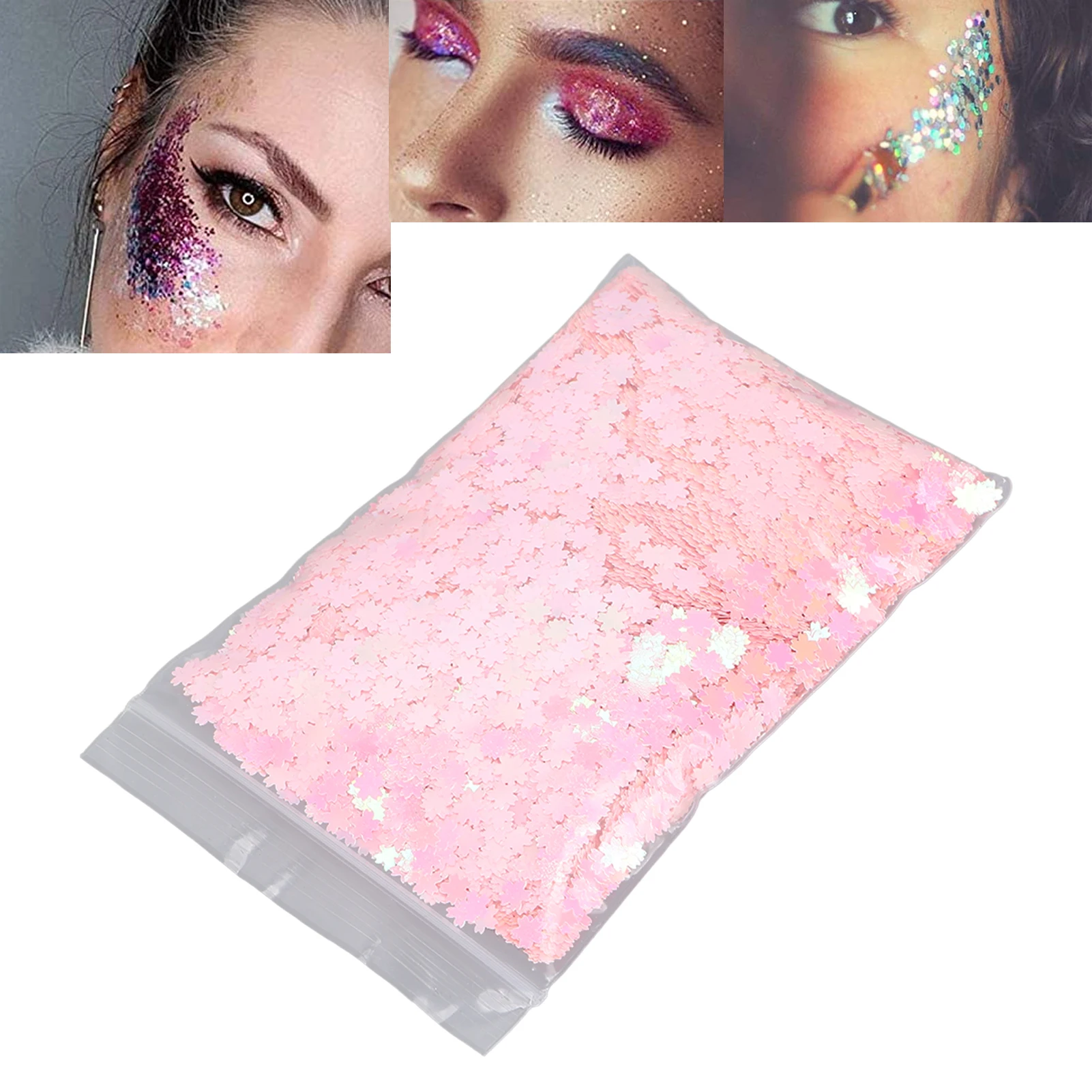 Nail Art Glitter Flakes Cherry Shape Sparkling Manicure Decoration Sequins for Nail Shop Pink 50g