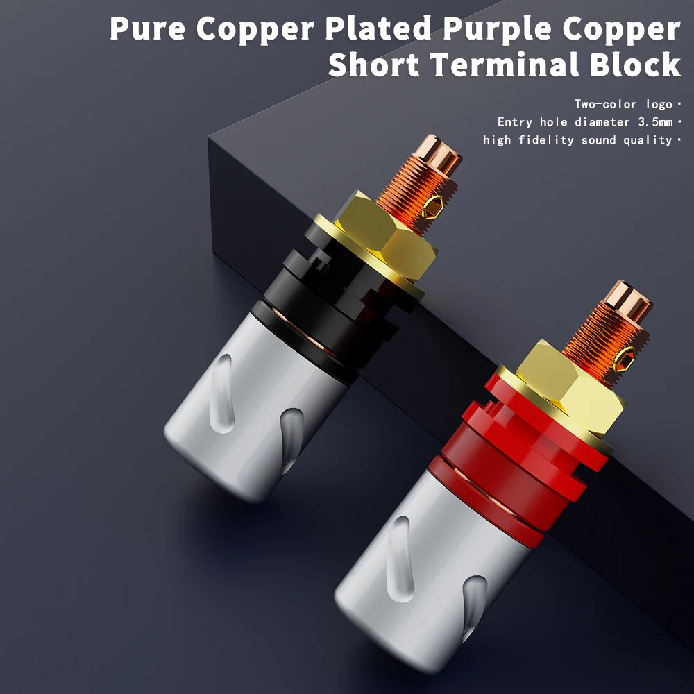 Monosaudio 2/4 Pcs BP451 HIFI 99.998% Pure Copper Gold/Rhodium Plated  Binding Posts Sockets for Speaker Connectors