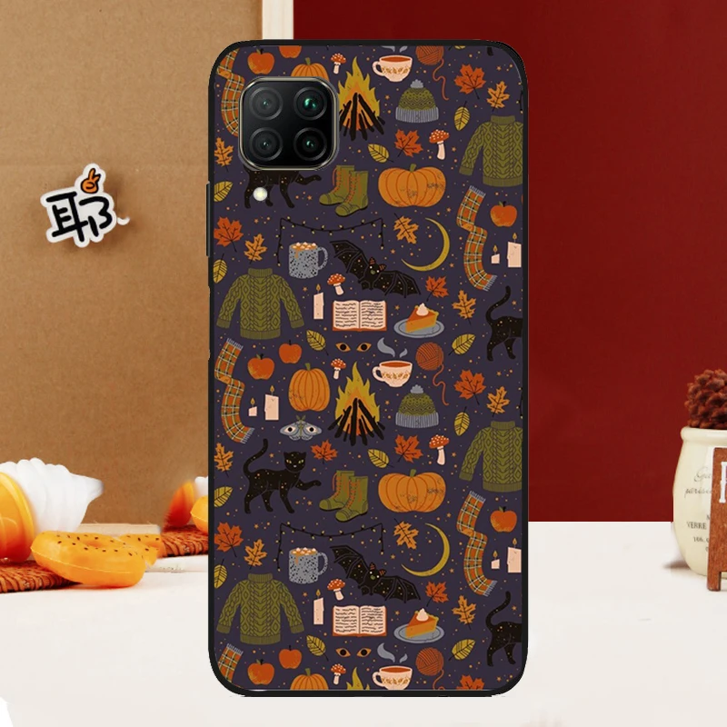 Autumn Leaves Fall Fox Pumpkin For Huawei Nova Y70 Y91 Y90 Y60 Y61 Y72 Y73 3i 7i 8i 11i 12i 9 10 SE P20 P30 P40 Lite Case