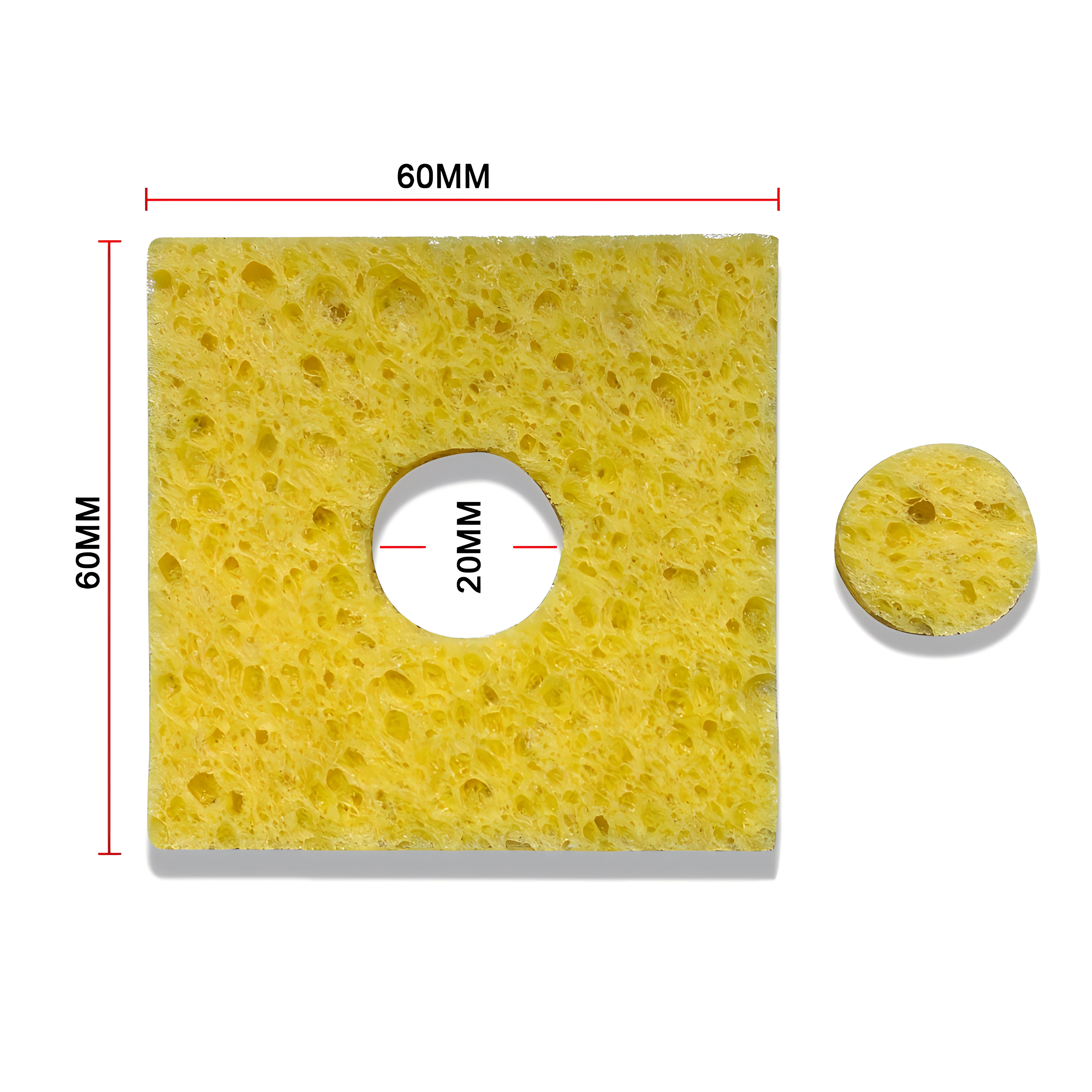 10 Chiếc Điện Mỏ Hàn Đầu Vệ Sinh Miếng Bọt Biển 60Mm * 60Mm Chống Nhiệt Độ Cao Làm Đặc Bụi