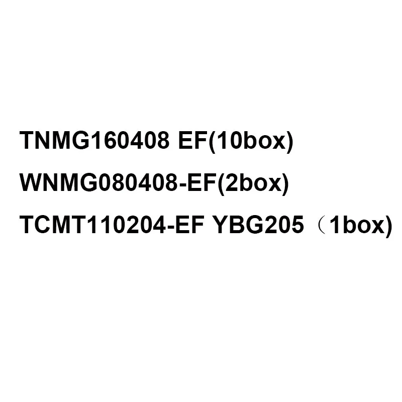 2 scatole TNMG160404-EF ZM205 + 8 scatole TNMG160408-EF ZM205 Inserto per tornitura in metallo duro CNC Per acciaio inossidabile