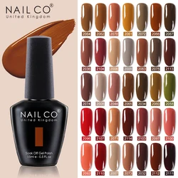 NAILCO 15ML Chocolate Color Varnish Soak Off UV Gels Nail Polish Hybrid Lacquer High Quality For Manicure Nail Art Vernis Glue