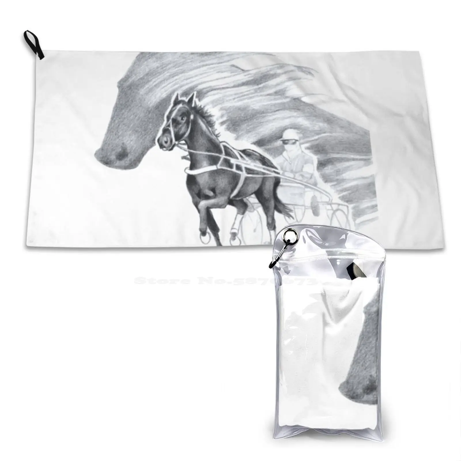 Trotting Up A Sport Towels Outdoor Hiking Cycling Swimming Trotter Harness Racing Equine Horse Standardbred Sport Track Gelding