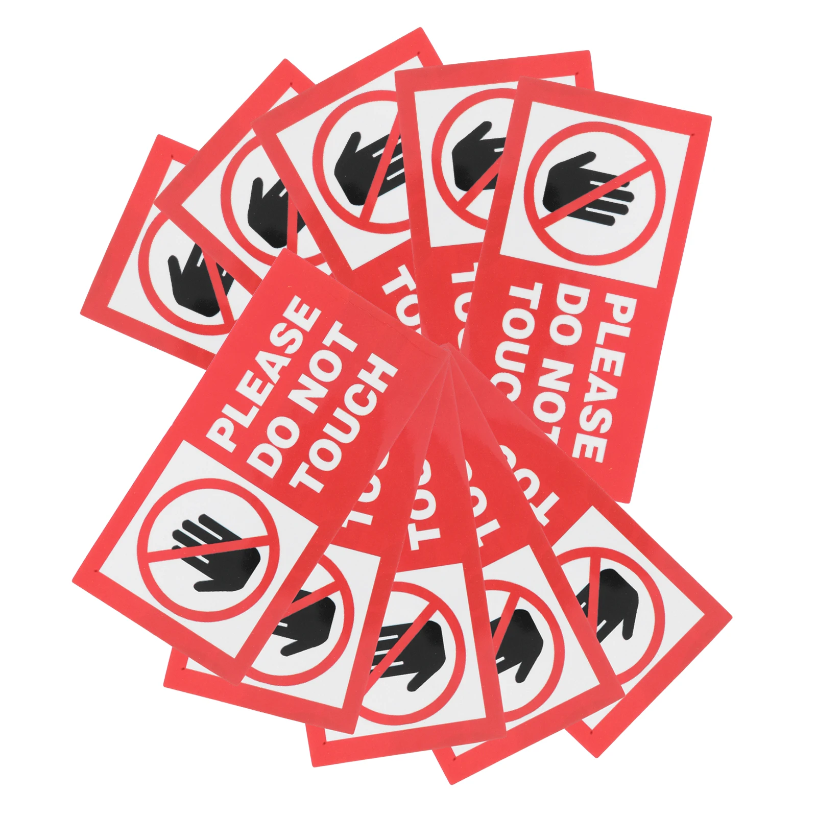 10pcs Do Not Touch Safety Stickers Adhesive Vinyl Warning Labels Caution Signs For Doors Machines Workplace Weather