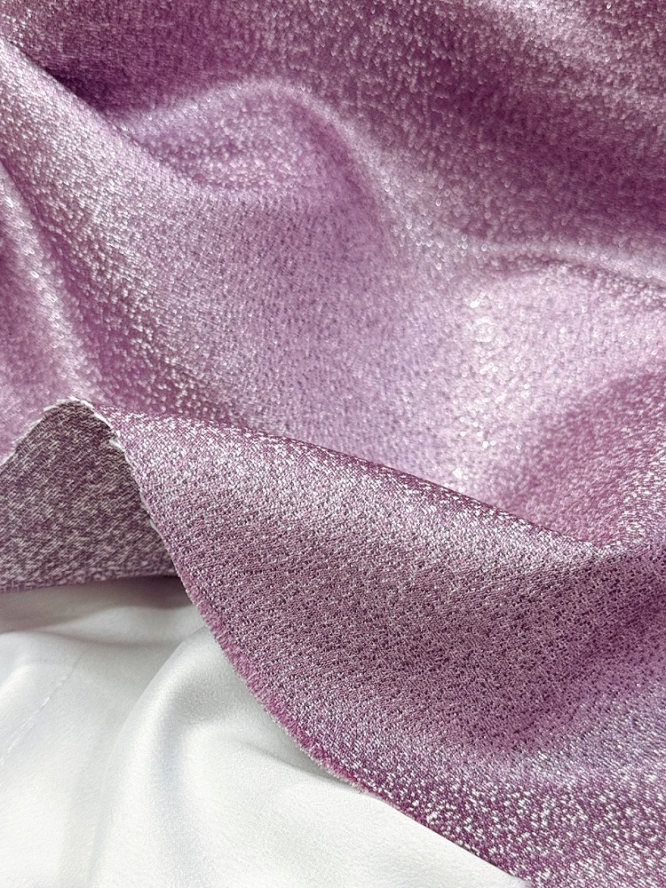 Profile Amethyst Glossy Yarn-Dyed Silver String Bright Fabric Spring and Autumn Coat Trench Hanfu Catwalk Dress