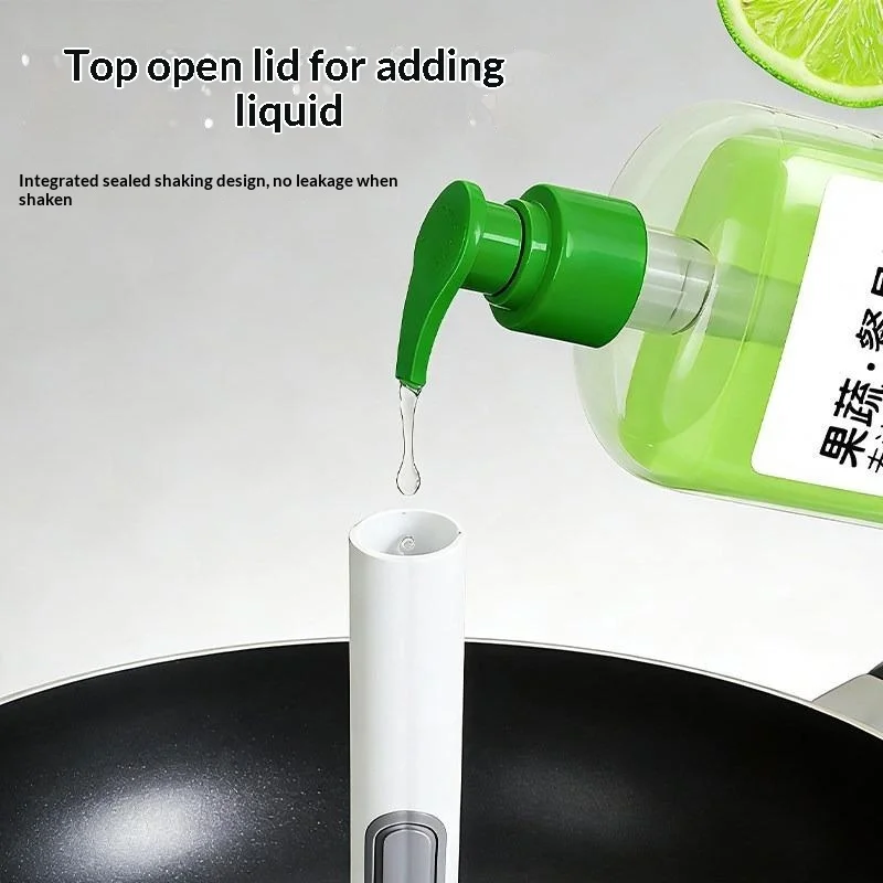 ~Soap Dispensing Dish Brush With Non Scratch Bristles And Hanging Loop For Kitchen Pots Pans Dishes Cleaning