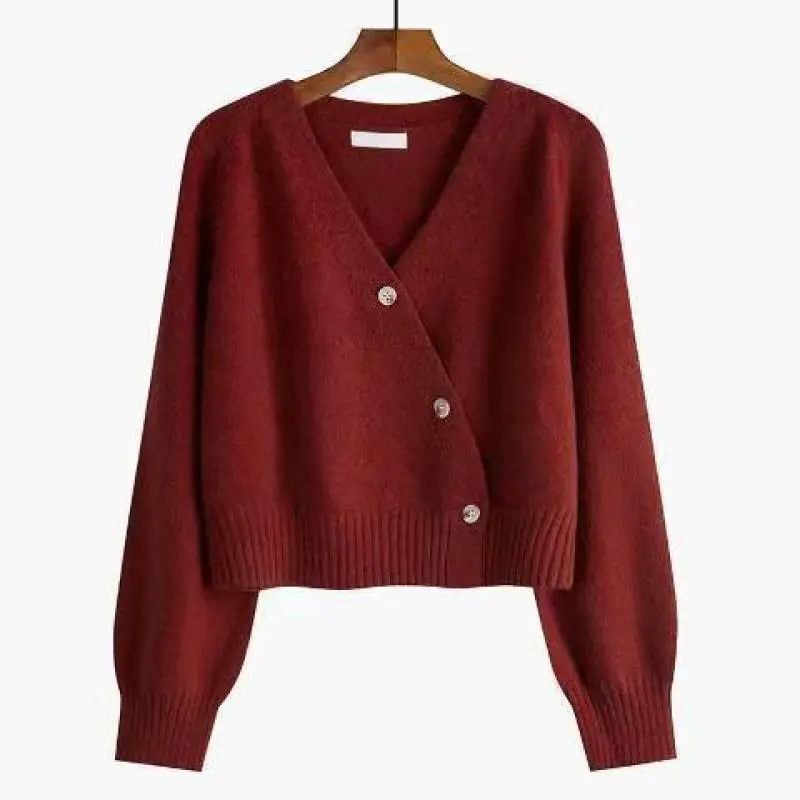 2023 Spring Autumn French Style Wear Design Sense Cardigan Knitwear High Waist Slim Half Skirt Two Piece Set For Women Outfits