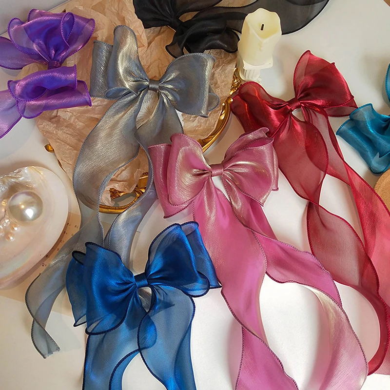 

Children Long Ribbon Korean Style Fashion Bow Hairpins For Girls Baby Elegant Sweet Hair Accessories Braided Hair Clips