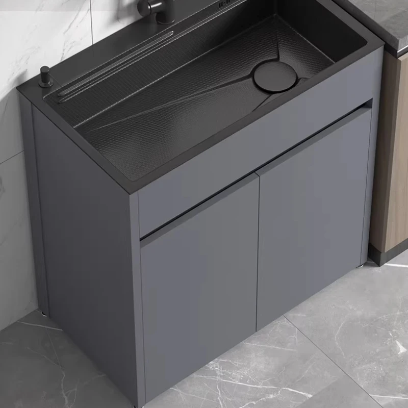 Armario de Cocina minimalista moderno, mueble nórdico de acero inoxidable para comedor, Base para fregadero, muebles de Cocina de diseño, Cocina FYKC